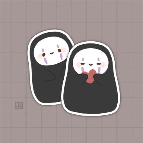 No Face Sticker Spirited Away Sticker Studio Ghibli Etsy