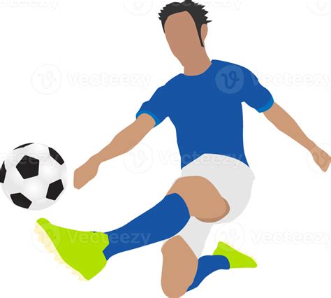 Cartoon Football Soccer Player Man In Action Png