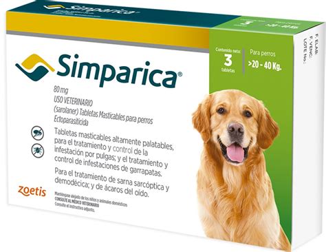 Simparica Antipulgas Perros Grandes - 20 - 40kg (80 Mg)