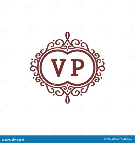 Initial Logo Letter Vp Elegant Typeface Design Stock Vector