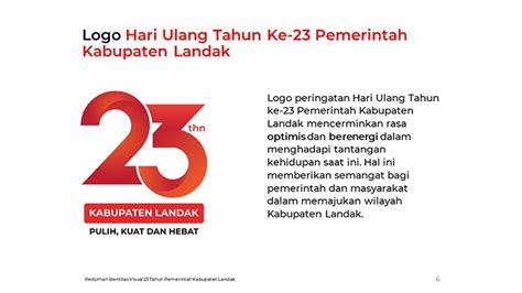 Logo Hut Ke 23 Kabupaten Landak Diluncurkan Usung Tema Pulih Kuat Dan