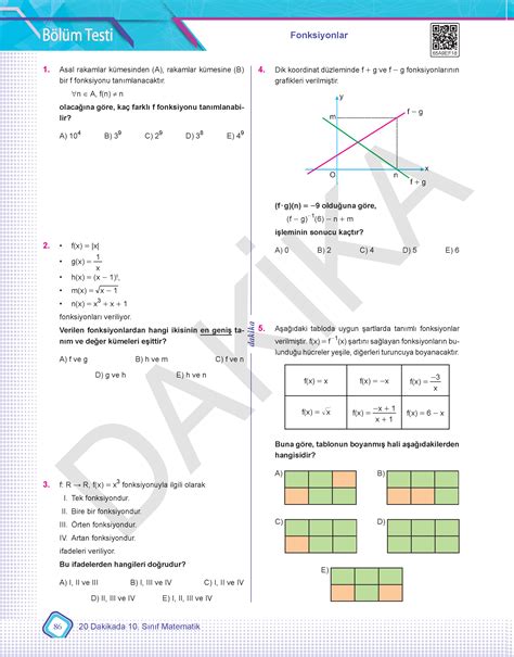 10 SINIF 20 DAKİKADA MATEMATİK KURUMSAL SORU BANKASI Dakika Yayınları