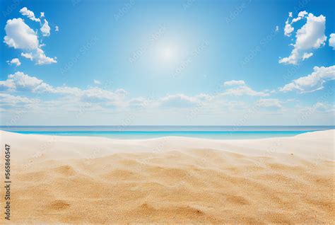 Bright sand beach sunshine background. Summertime backdrop. Stock ...