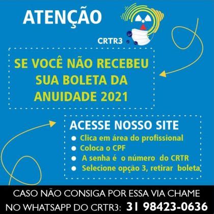 Acesse O Site E Baixe Sua Boleta Da Anuidade Crtr Mg