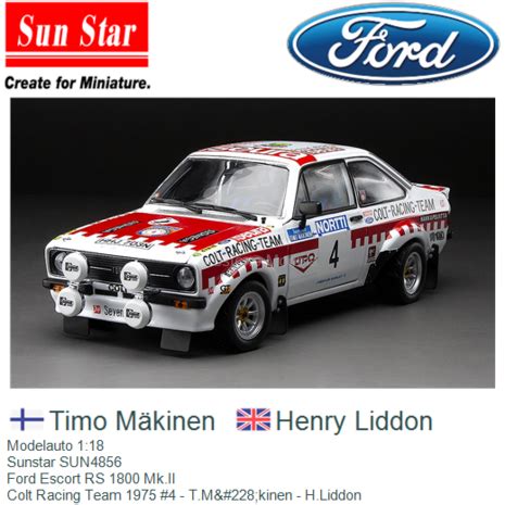 Modelauto Sunstar Sun Ford Escort Rs Mk Ii Colt