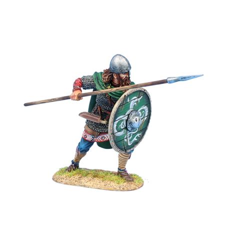 Vik016 Viking Warrior Shieldwall With Spear Figurines Et Collections