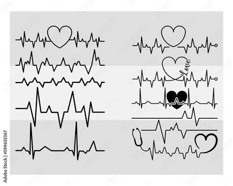 Heartbeat Svg Svg Bundle Heart Beat Healthcare Svg Circut Cut Files Silhouette Nurse