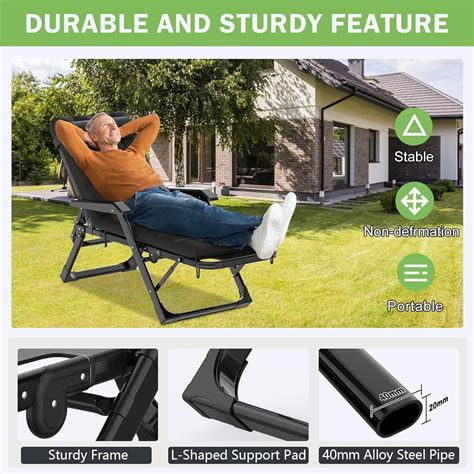 In Folding Camping Cot In Xl Adjustable Positions Reclining