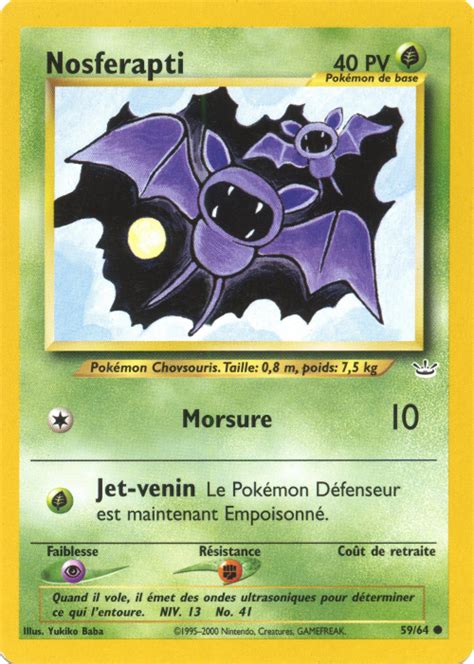 Nosferapti Neo Revelation Carte Pokemon Poke Cartes