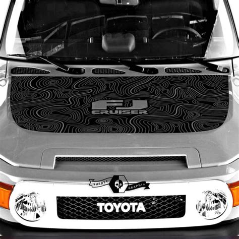 Toyota Fj Cruiser Hood Decal Contour Map Sticker Fj Cruiser Toyota