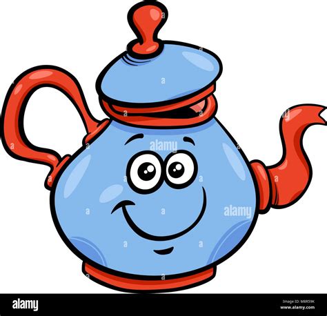 Cartoon Illustration Of Funny Teapot Or Kettle Character Stock Vector