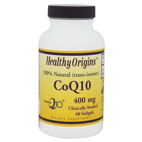 Healthy Origins 100 Natural Coq10 Kaneka Q10 Gels 400 Mg 60 Softgels