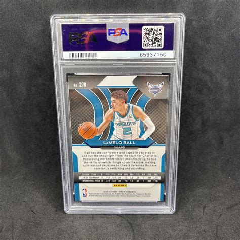 2020 21 Panini Prizm Lamelo Ball 278 Base Rookie Card RC PSA 9 Mint EBay