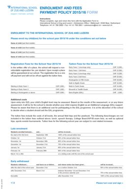 Fillable Online Iszl EnrolmEnt And FEEs PaymEnt Policy 2015 16 Form