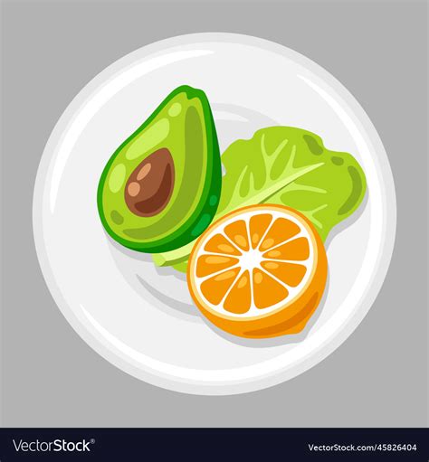 Plate with food healthy eating Royalty Free Vector Image