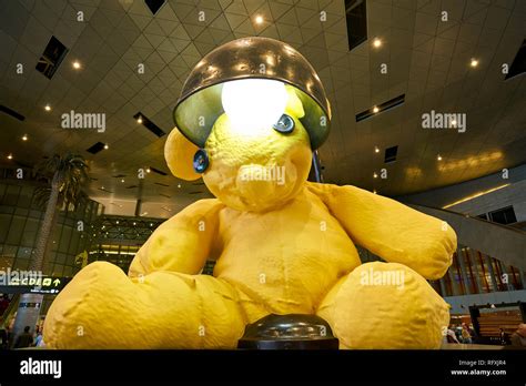 Doha Qatar Circa May 2017 Teddy Bear At Hamad International Airport Of Doha The Capital