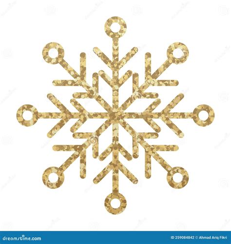 Golden Glitter Covered Snowflake Snowflake Made Of Golden Glitter