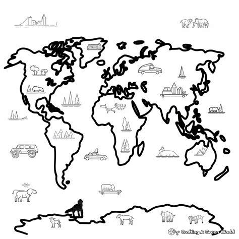 coloring pages world map