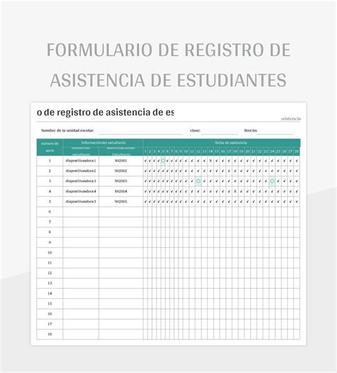 Plantilla De Formato Excel Formulario De Registro De Estudiantes Y Hoja