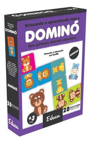 Domin Educativo Dos Animais Madeira Mdf