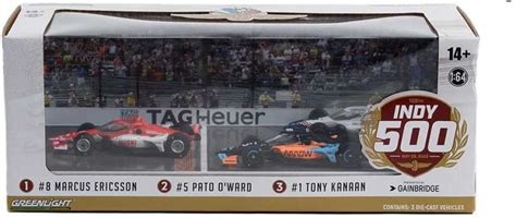Greenlight 2022 Indianapolis 500 Podium 3 Car Set 8 Marcus Ericss