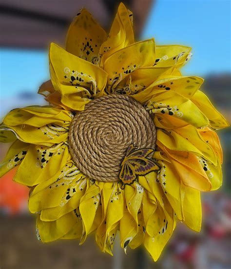 Bandana Sunflower Wreaths Indoor Outdoor Summer Fall Year Round Door