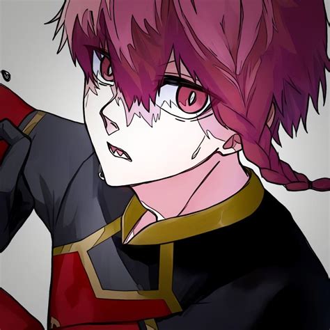 An Anime Character With Pink Hair And Red Eyes