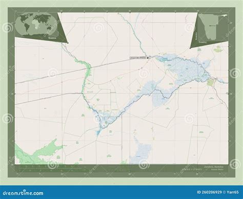 Zambezi Namibia Osm Labelled Points Of Cities Stock Illustration