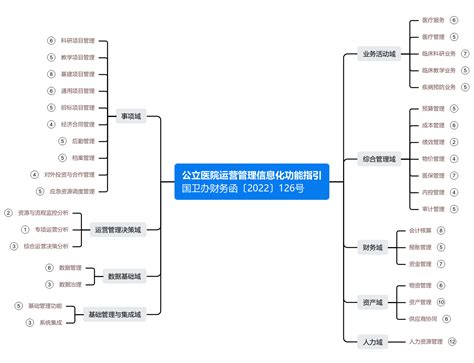 公立医院运营管理信息化功能指引 思维导图模板processon思维导图、流程图