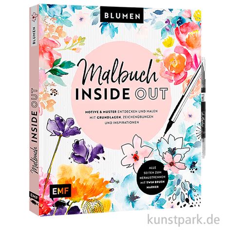 Malbuch Inside Out Watercolor Blumen Edition Fischer