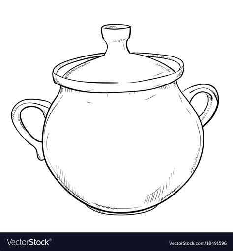 Sketch Of Doodle Pot Royalty Free Vector Image