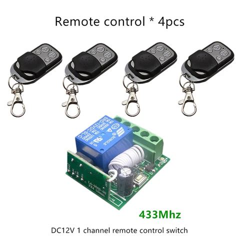 433Mhz Universal Wireless Remote Control Switch DC12V 10A 1CH Relay