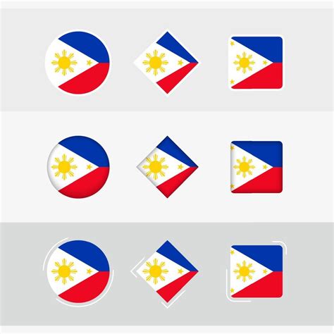 Philippines Flag Icons Set Vector Flag Of Philippines 22969314 Vector