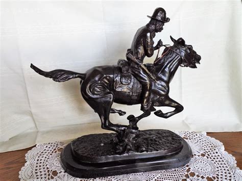 Frederic Remington Trooper Of The Plains 20 Bronze Sculpture With Rare Base 1845538254