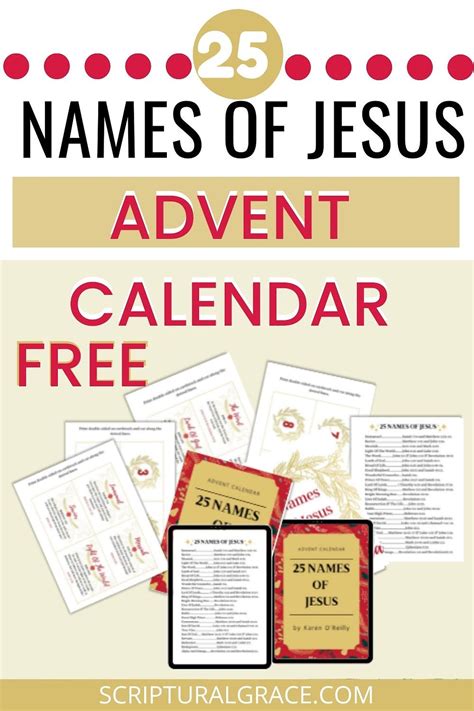 25 Names Of Jesus Advent Calendar Titles Of Jesus