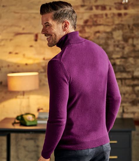 Berry Pure Cashmere Polo Neck Jumper WoolOvers UK