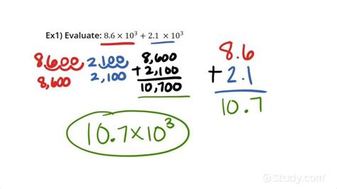 Adding Or Subtracting Numbers Written In Scientific Notation With Worksheets Library