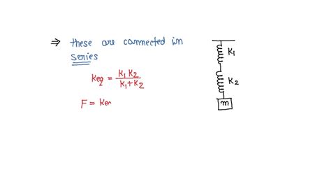 SOLVED A Mass M Is Suspended By Two Springs Of Force Constants K1 And