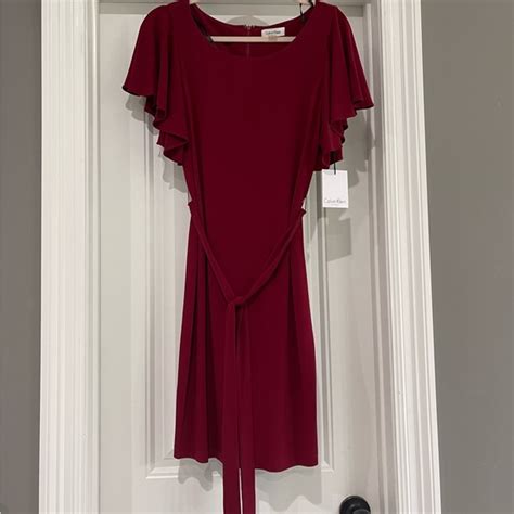 Calvin Klein Dresses Calvin Klein Womens Red Dress Poshmark