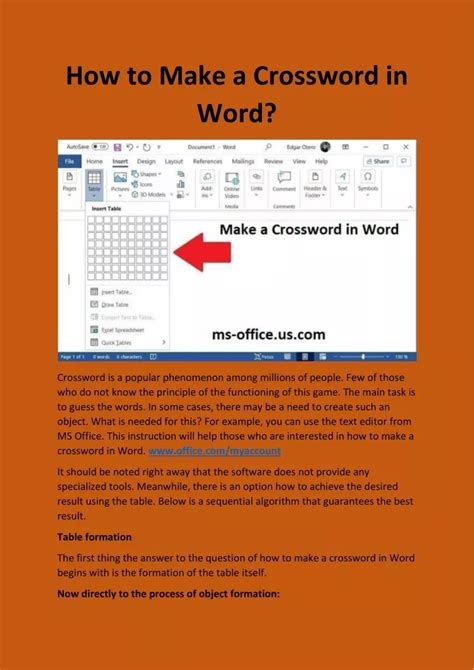 PPT How To Make A Crossword In Word PowerPoint Presentation Free