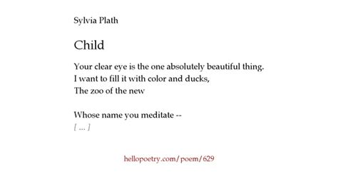 Child by Sylvia Plath - Hello Poetry