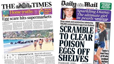 Newspaper Headlines Eggs Scare Sparks Safety Scramble