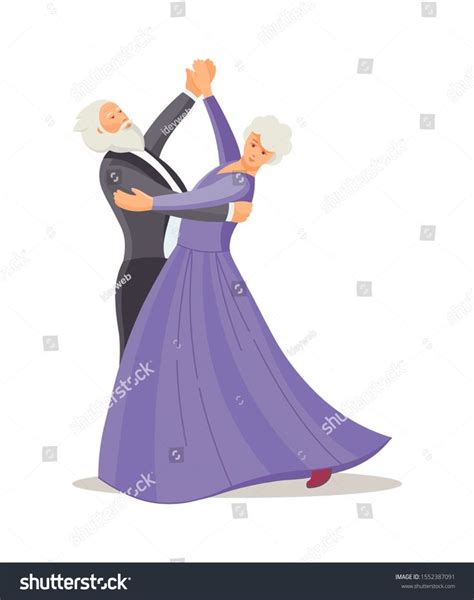 Old Dancing People Stylish Elderly Man Stock Vector Royalty Free