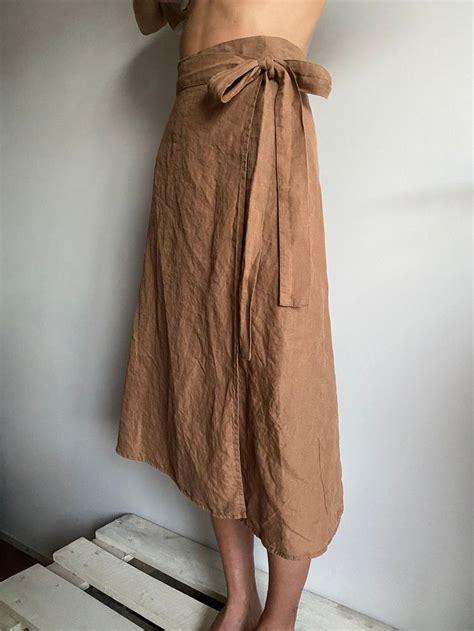 Linen Wrap Skirt High Waisted Skirt Natural Linen Skirt For Etsy In