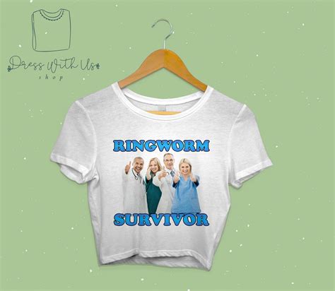 Ringworm Survivor Crop Tee Funny Meme Crop Top Etsy