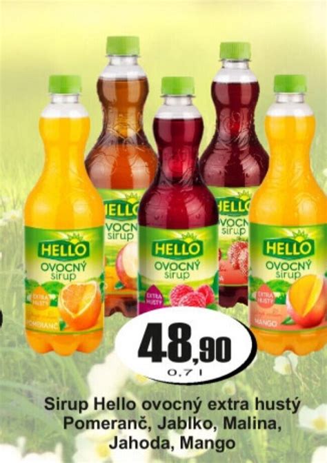 Sirup Hello Ovocn Extra Hust Pomeran Jablko Malina Jahoda Mango