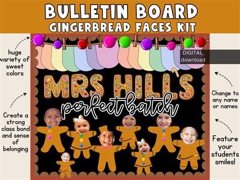 Gingerbread Bulletin Board Christmas Bulletin Board Editable Bulletin ...