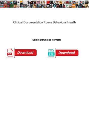 Fillable Online Clinical Documentation Forms Behavioral Health Output