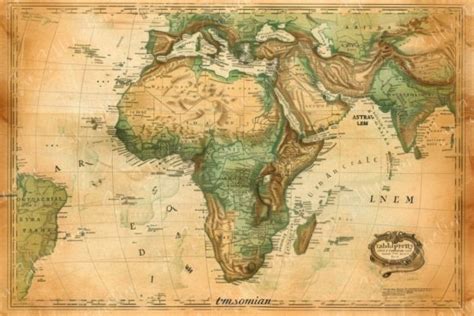 Antique African Map Graphic by Sun Sublimation · Creative Fabrica