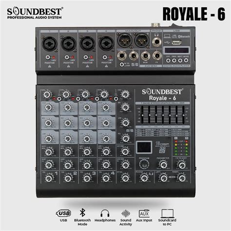 Jual Mixer Audio SOUNDBEST ROYALE 6 ROYALE6 ORIGINAL 6 CH Bluetooth